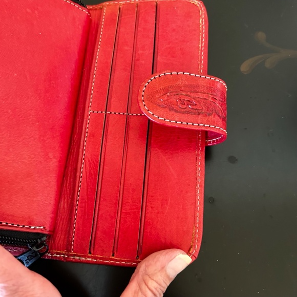 Red Leather Wallet. NWOT - Picture 5 of 7